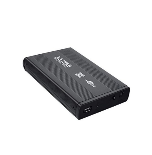 USB 2.0 Hard Drive Enclosure SATA 3.5 Inch HDD External Case with Power adapter