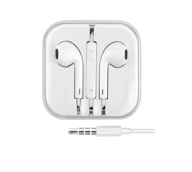 Headphone Earbud with 3.5mm Jack for iPhone Android Volume and Call Control - white