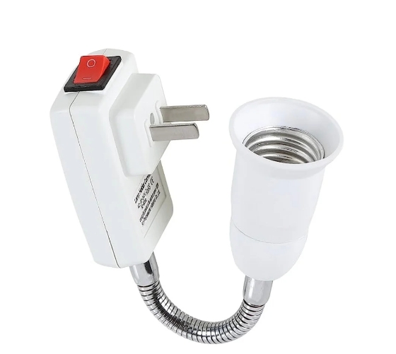 Flexible Extension Lamp Bulb Holder Converter with E27 Socket Adapter with On/Off Switch