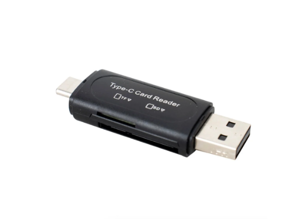 2 IN 1 USB 3.0 & TYPE-C CARD READER - BLACK